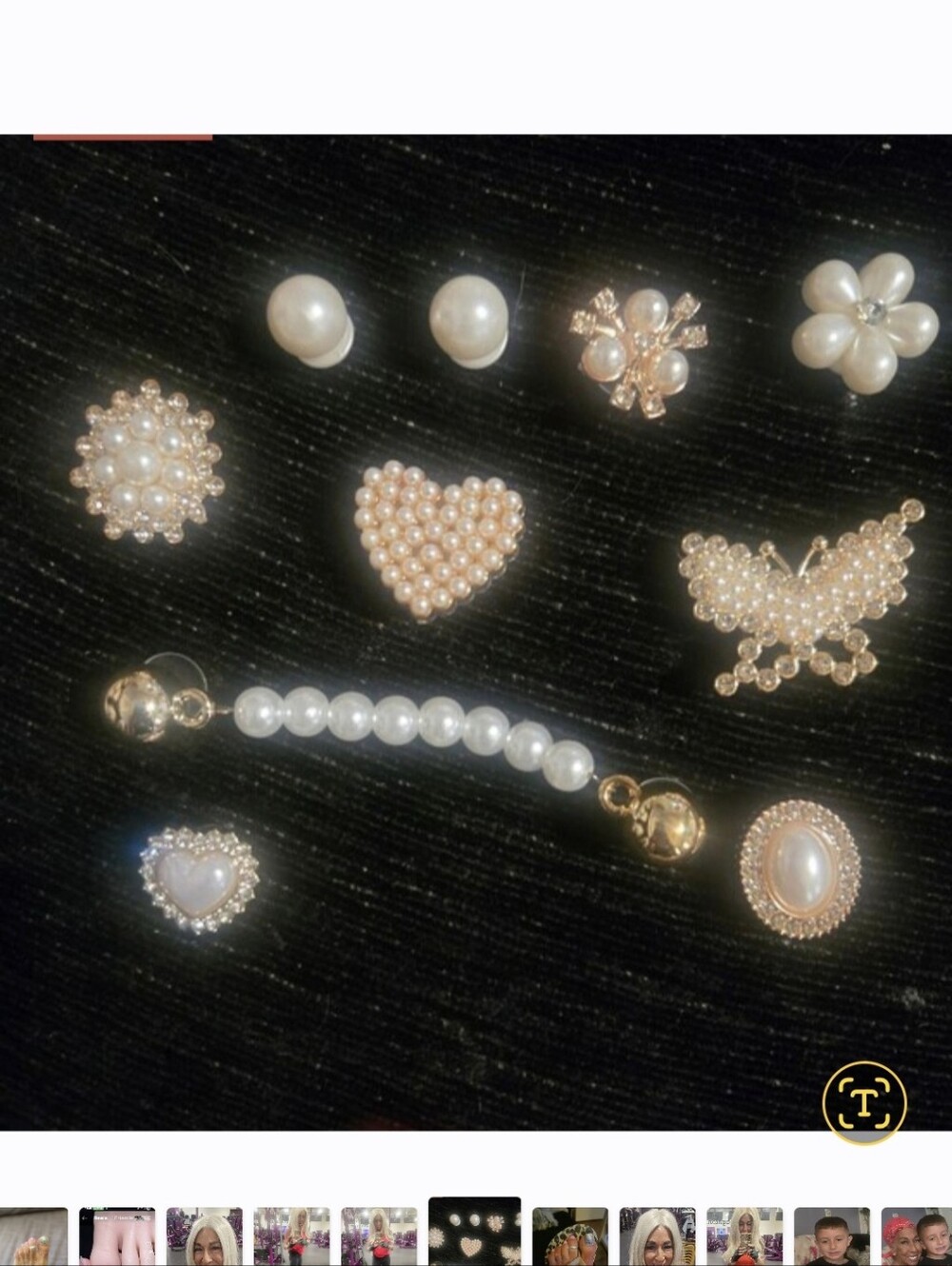 Jibbitz Shoe Charms For Crocs White Pearls And Gold